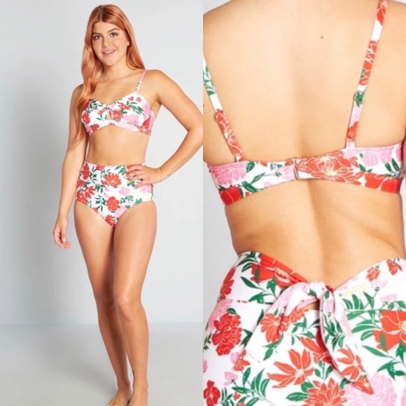 ModCloth 3X santa Barbara Saturdays Floral 0414 Bikini Bottoms tie - Picture 3 of 11